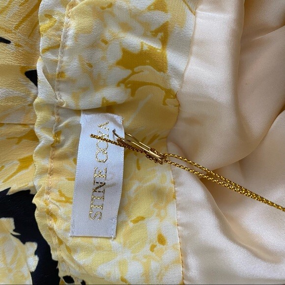 Stine Goya Skirt Lilly Silk Yellow Black Floral Tie Wrap Maxi Slit Medium NWT - Picture 14 of 16